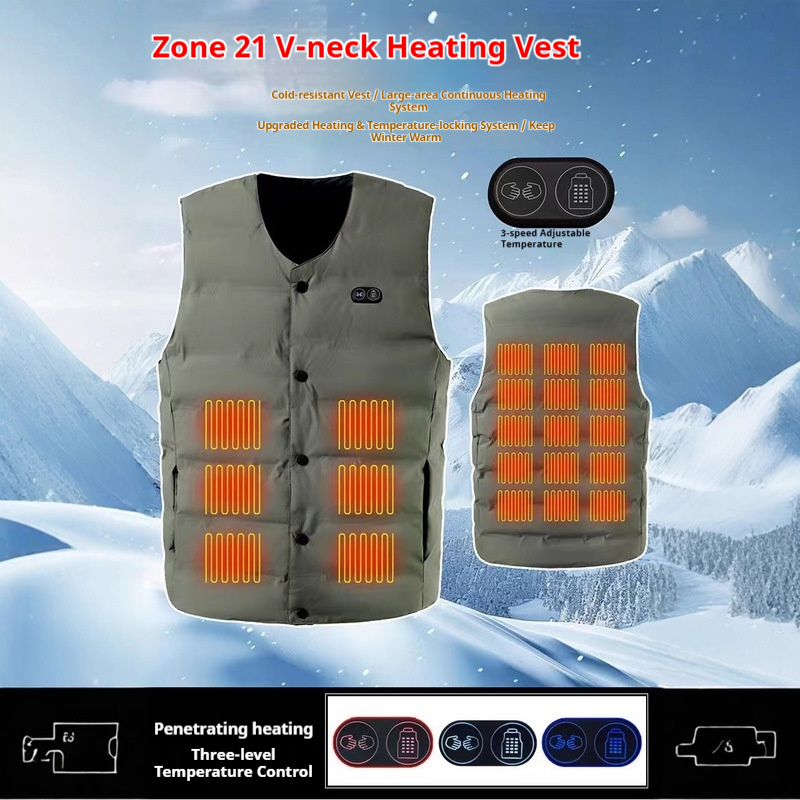 Motorcycle Gear For Winter - Зимний новый стиль, 21-зонный жилет с